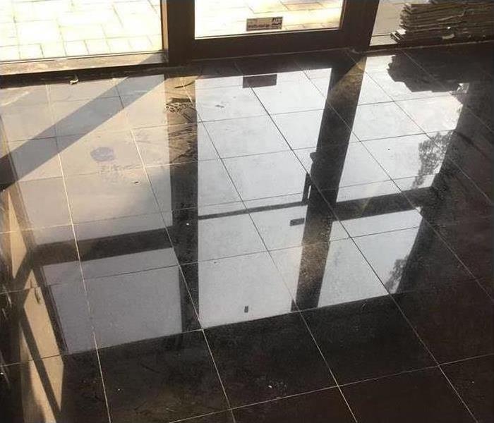 storm flooding to building lobby