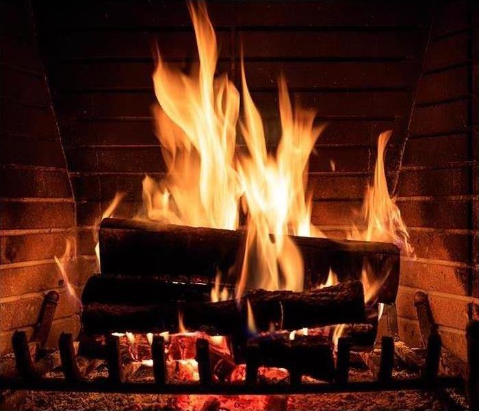 fireplace burning fire